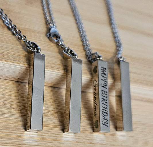 Personlised Stainless Steel Bar Necklace