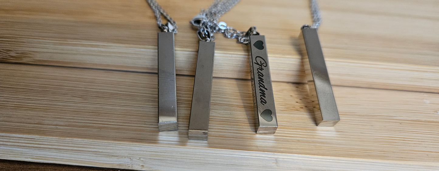 Personlised Stainless Steel Bar Necklace