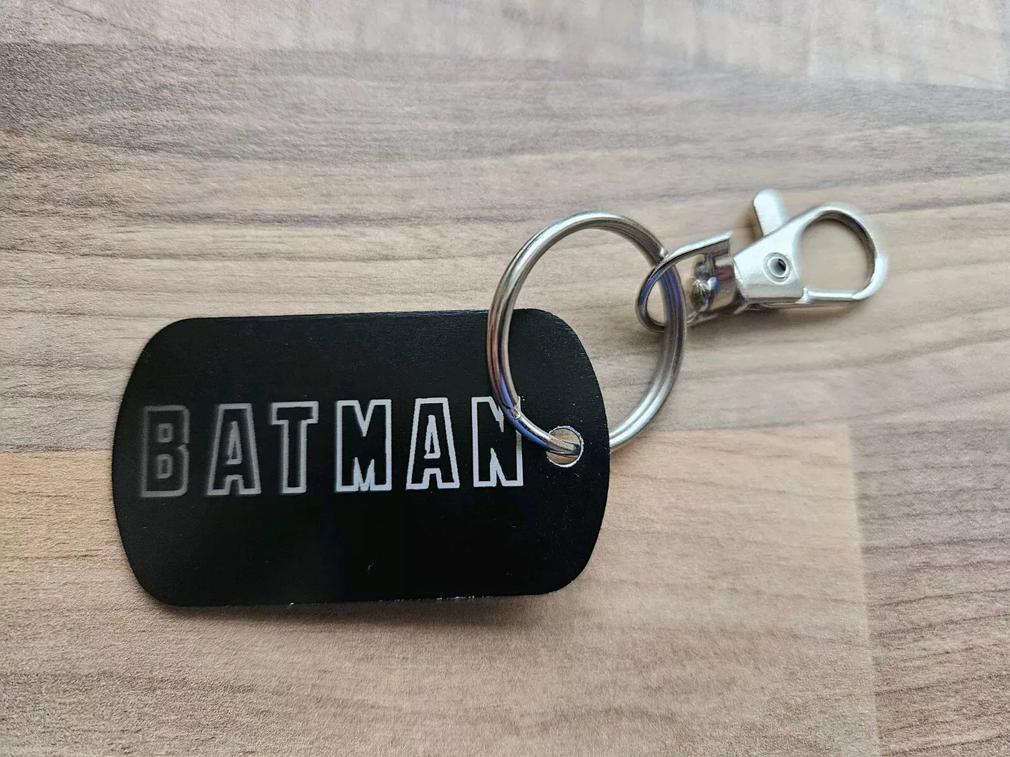 DC Comics Batman 89 Keyring. Custom Made, Laser Engraved Dog Tag